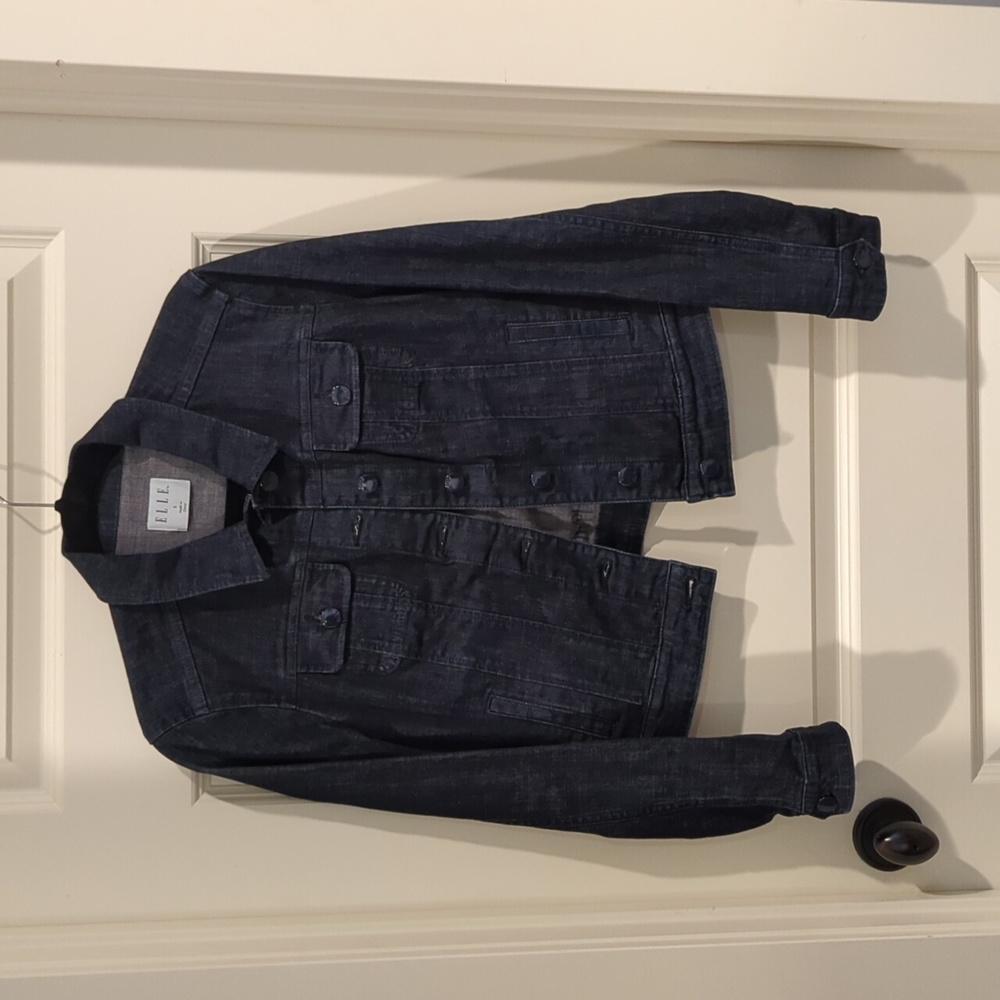 Elle Dark Blue Denim Jacket with Blue Buttons